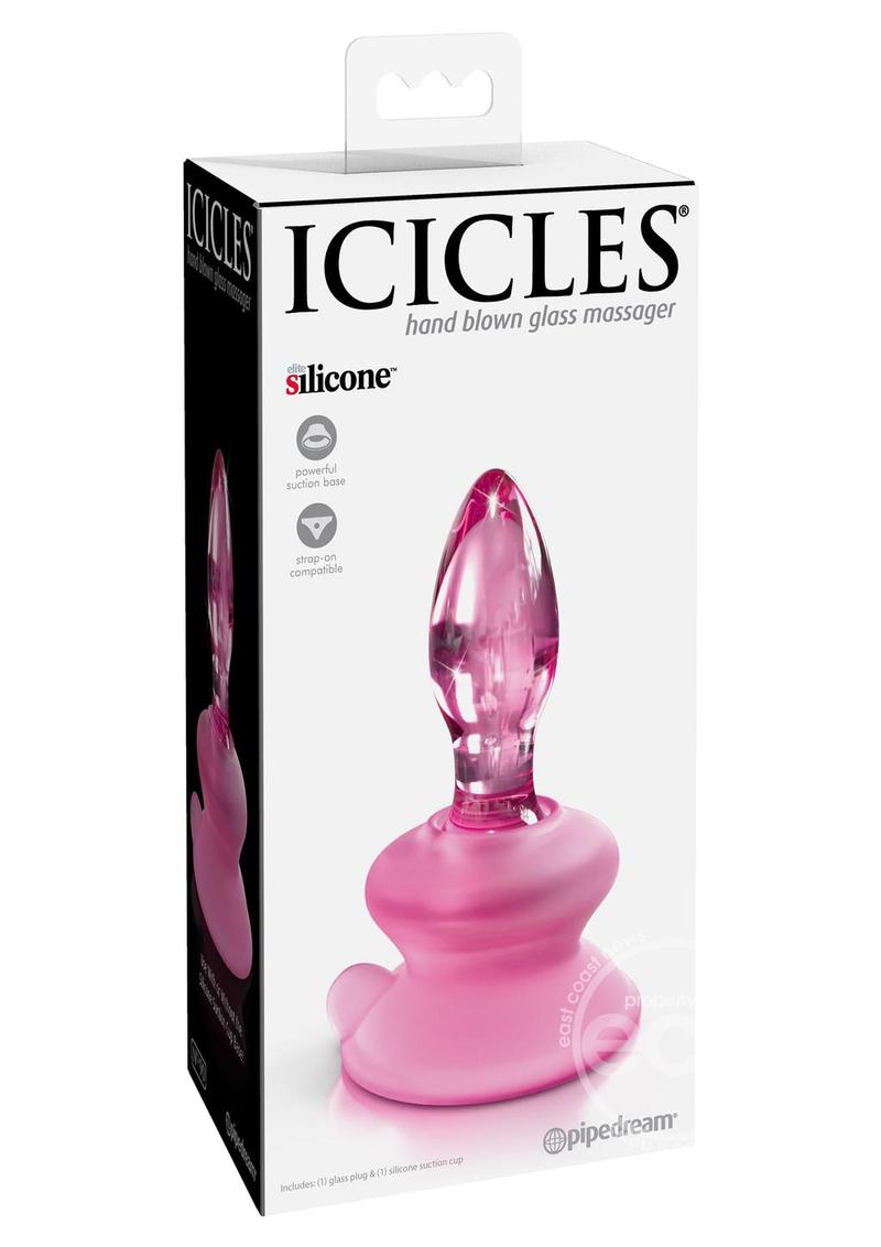 Icicles No. 90 Glass Anal Plug with Bendable Silicone Suction Cup