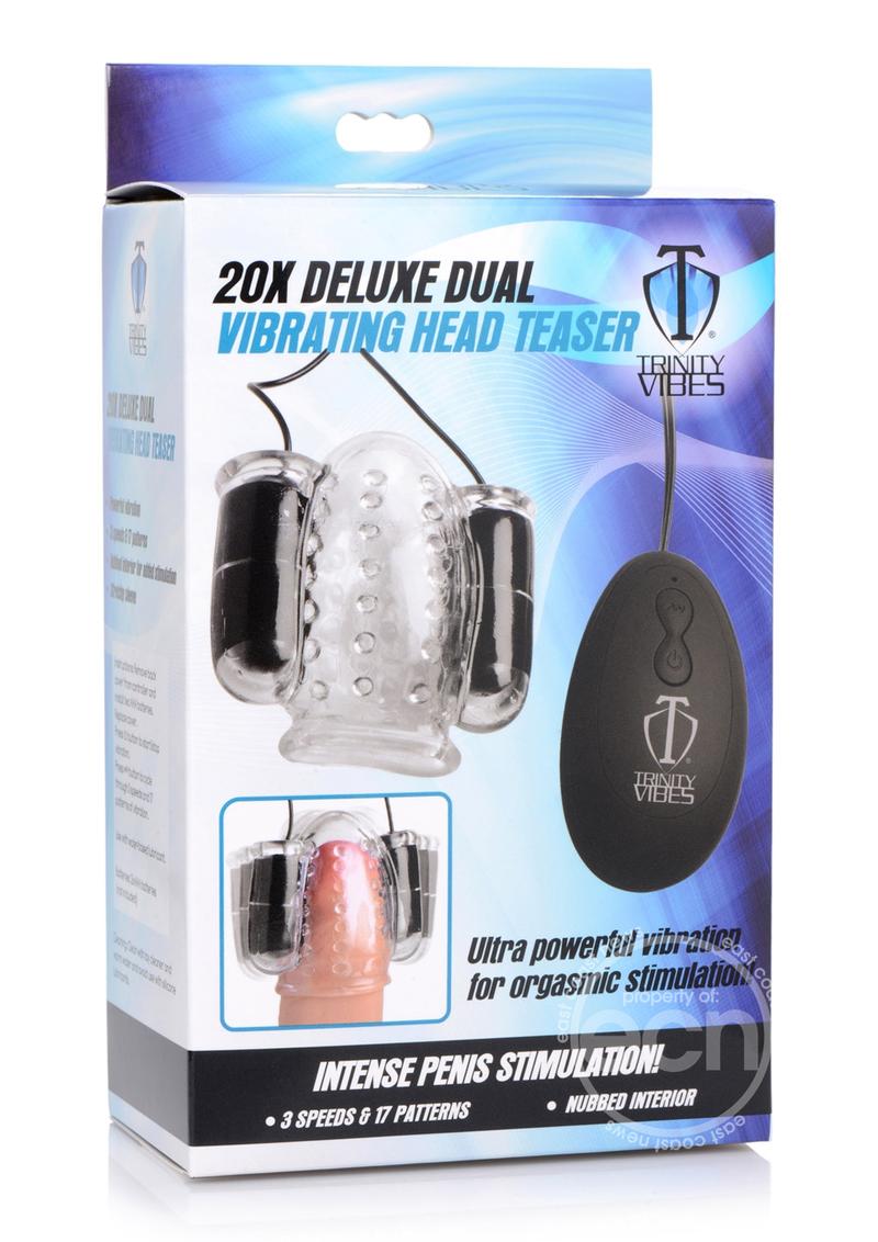 Trinity Men Twin Bullet Penis Head Teaser with Remote Control