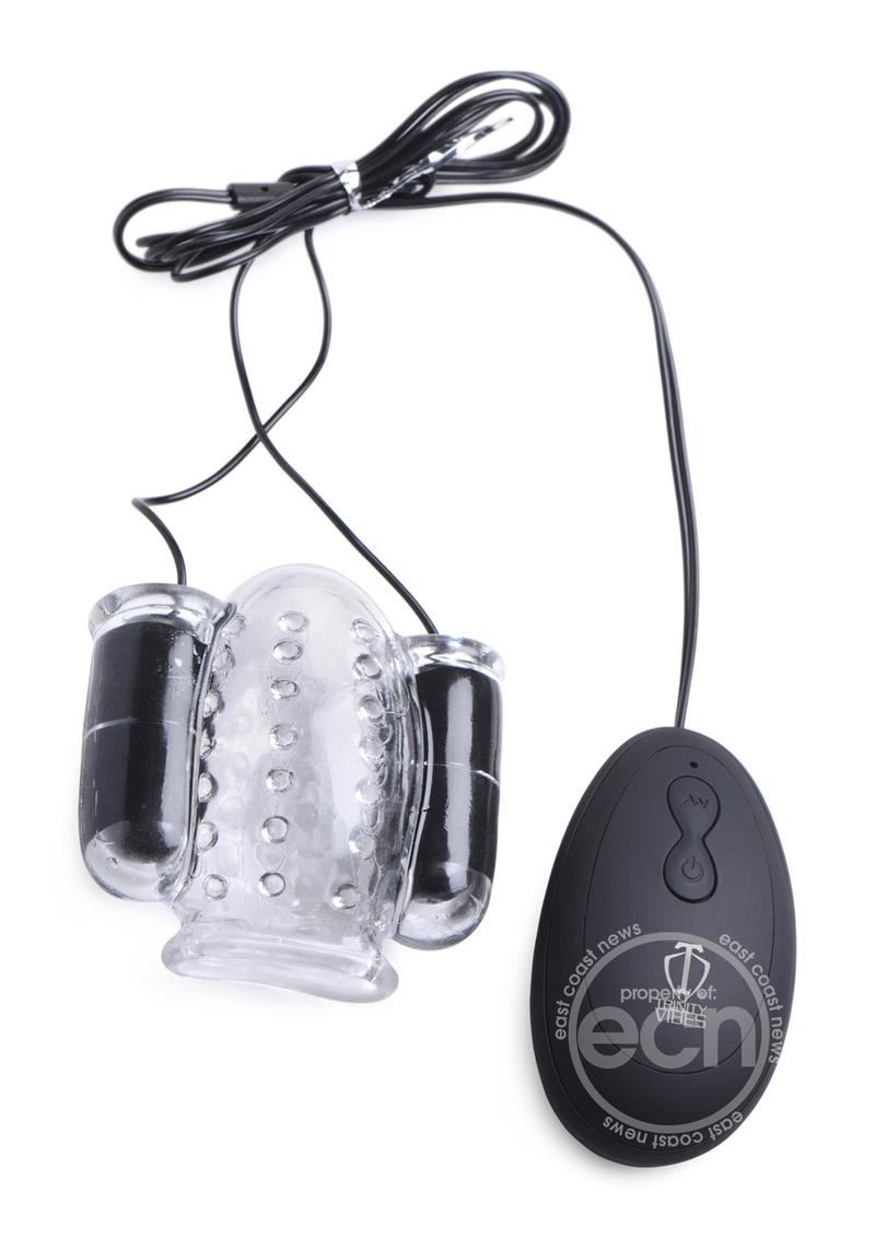Trinity Men Twin Bullet Penis Head Teaser with Remote Control