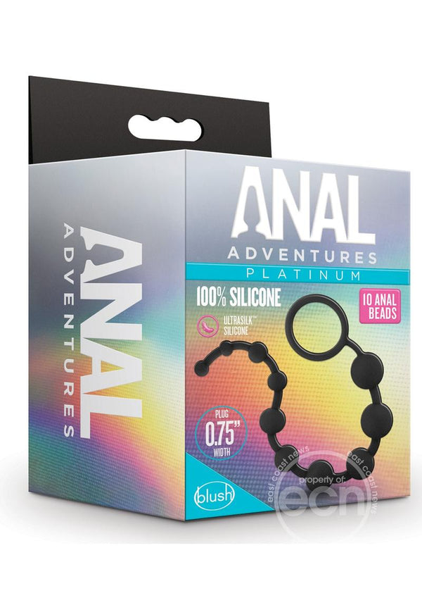 Anal Adventure Platinum Silicone 10 Anal Beads