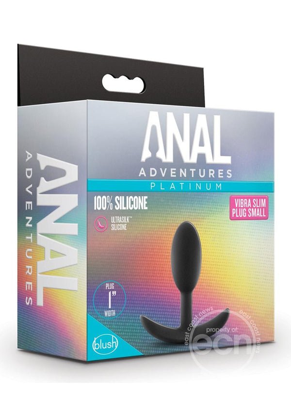 Anal Adventures Platinum Silicone Vibra Slim Butt Plug