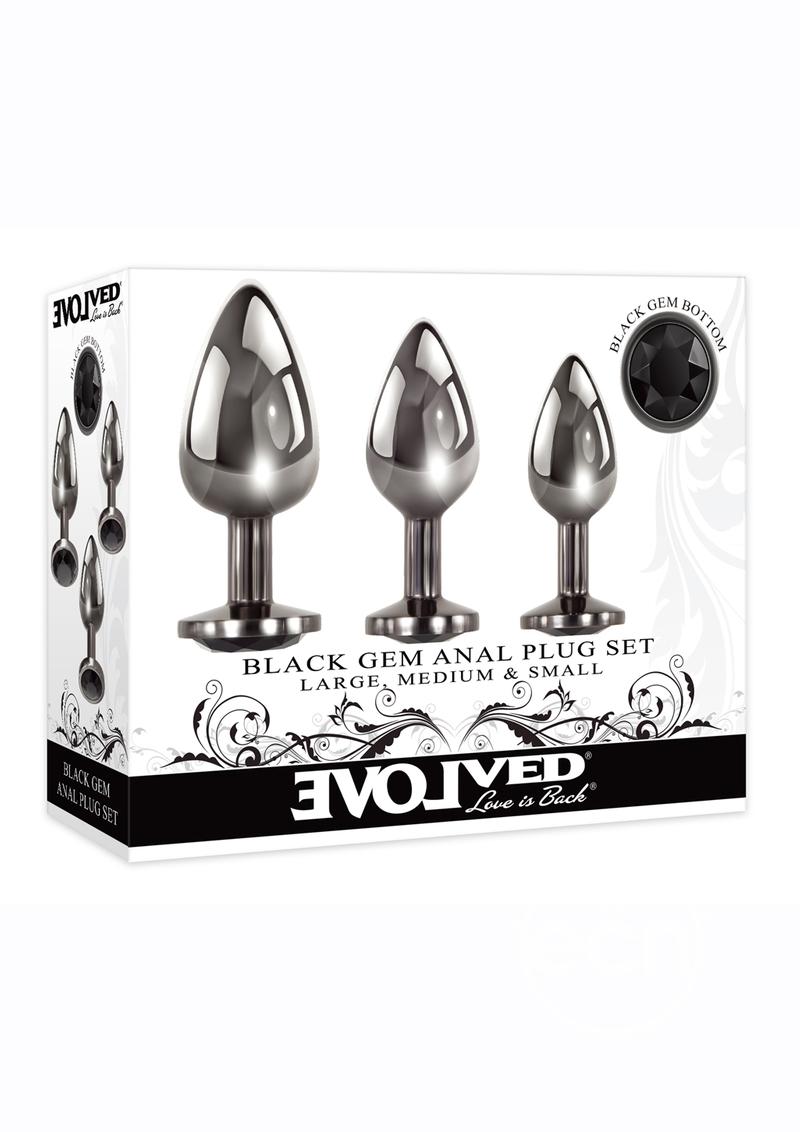 Evolved Black Gem Anal Plug Set (3 piece set)