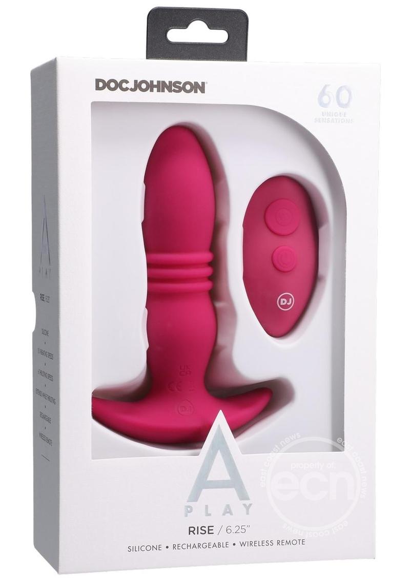 Doc Johnson A-Play Rise Silicone Rechargeable Anal Plug with Remote Control