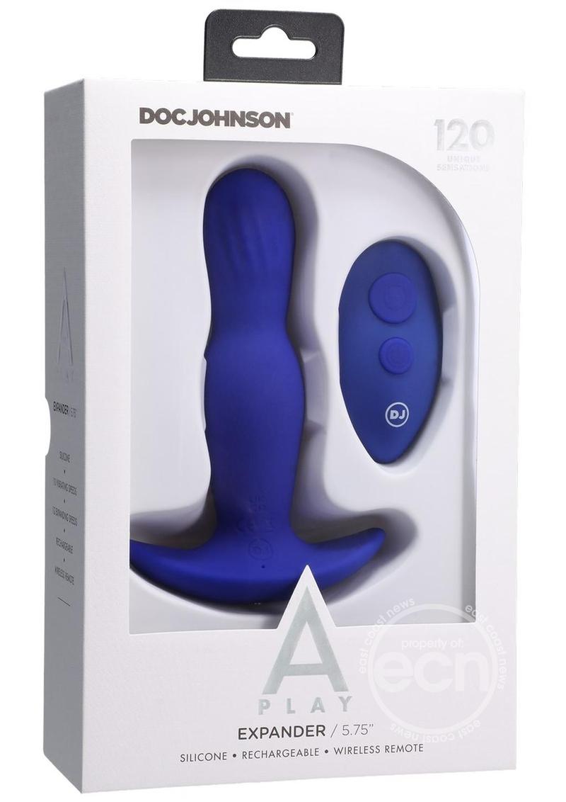 Doc Johnson A-Play Expander Rechargeable Silicone Anal Plug with Remote Control