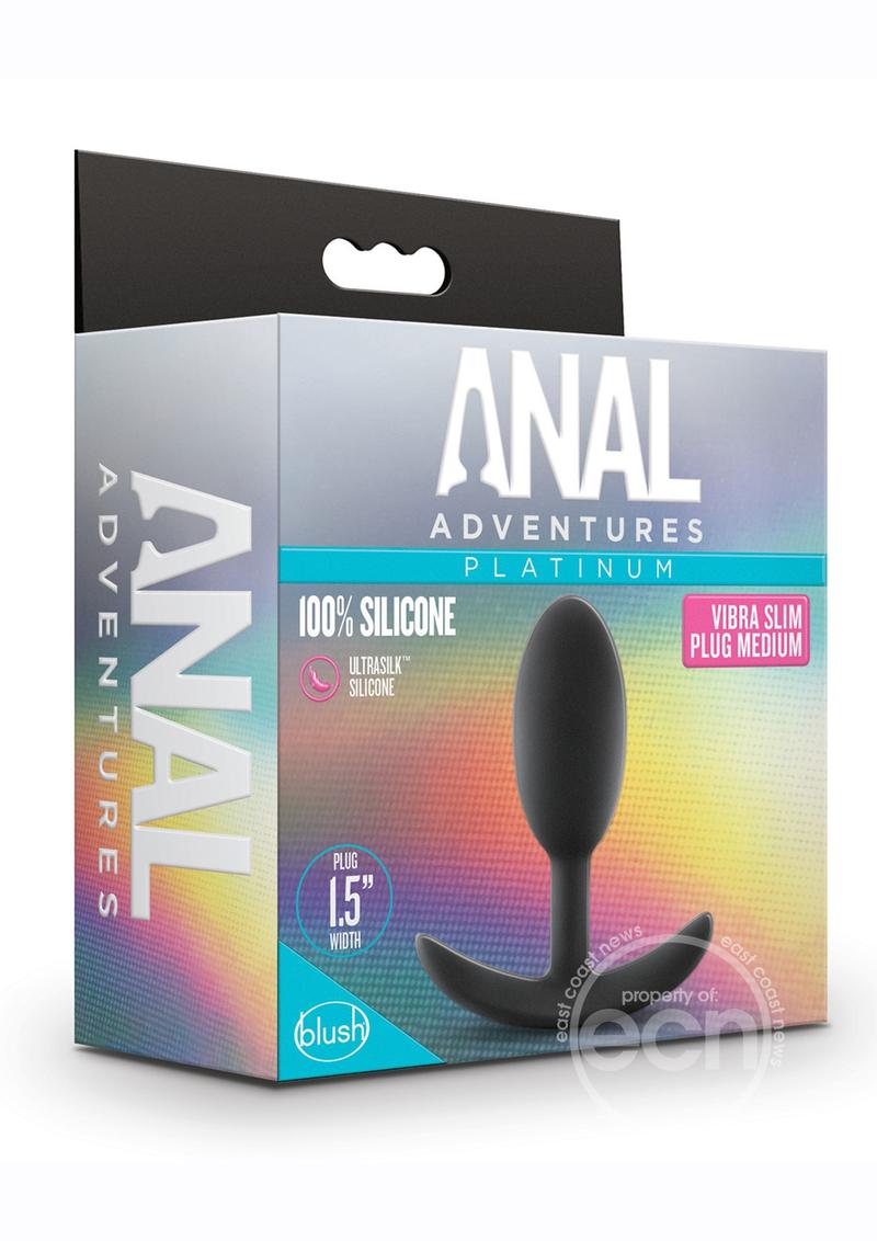 Anal Adventures Platinum Silicone Vibra Slim Butt Plug