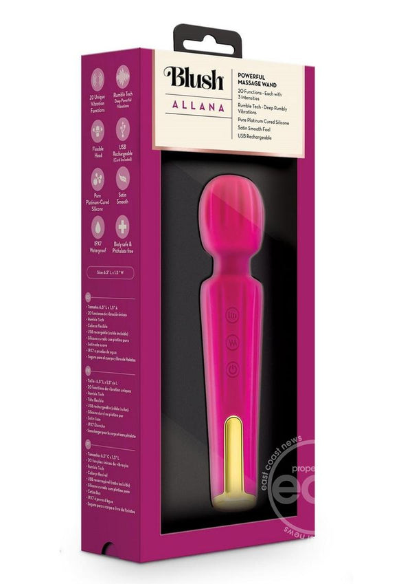 Blush Allana Velvet Rechargeable Silicone Wand Vibrator