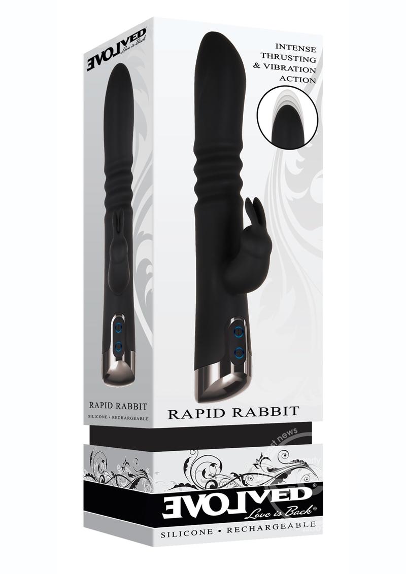 Evolved Rapid Rabbit Rechargeable Silicone Thrusting Rabbit Vibrator