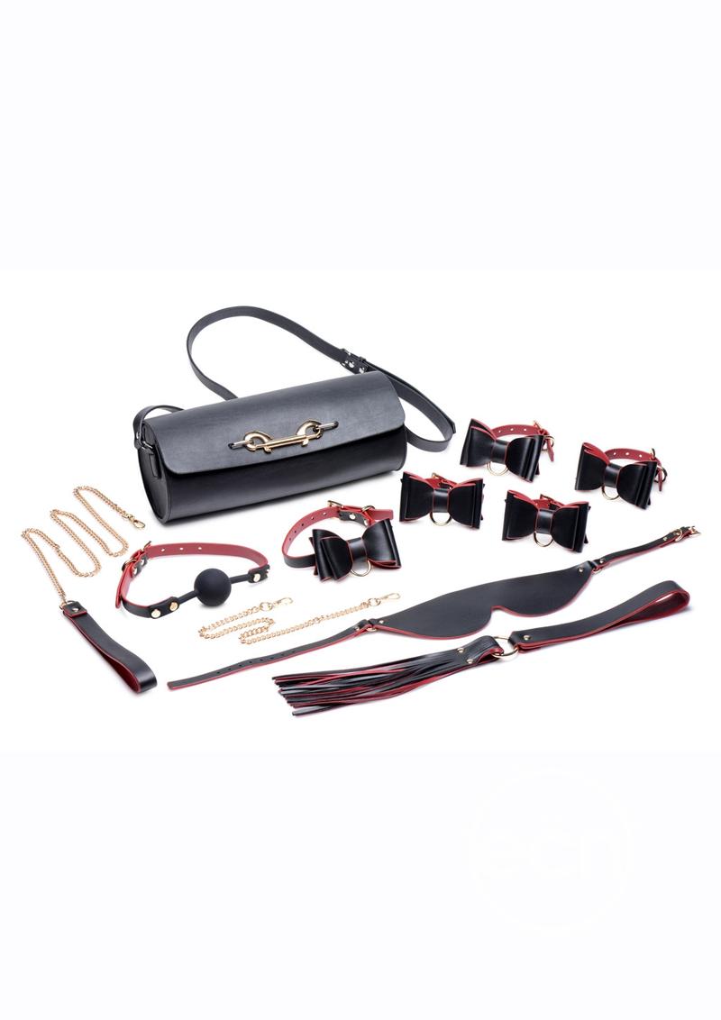 Master Series Black & Red Bow Bondage Set with Carrying Case