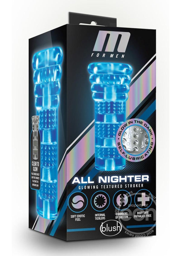 M For Men Soft and Wet All Nighter Glow In The Dark Self Lubricating Stroker