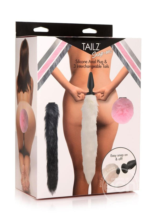 Tailz Silicone Anal Plug & 3 Interchangeable Tails Set