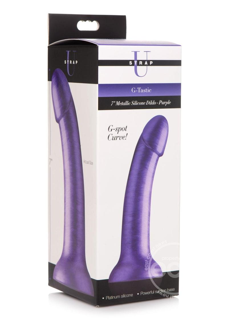 Strap U G-Tastic Metallic Silicone Dildo 7in