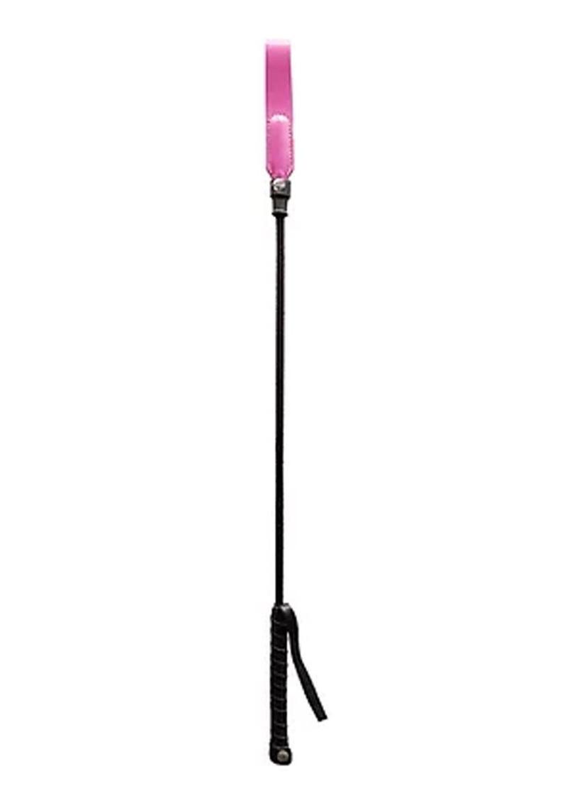 Rouge Leather Riding Crop with Slim Tip