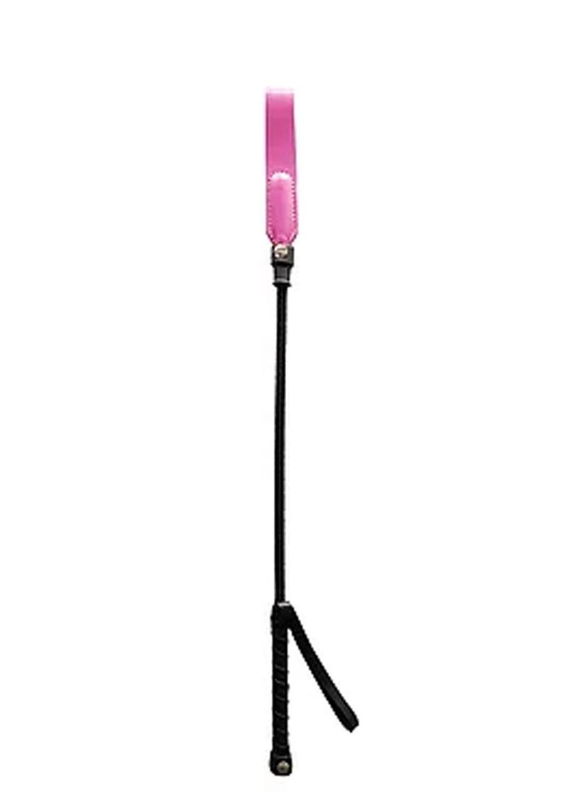 Rouge Leather Short Riding Crop with Slim Tip