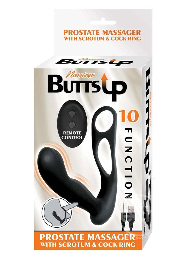 Butts Up Rechargeable Silicone Prostate Massager with Scrotum & Cock Ring