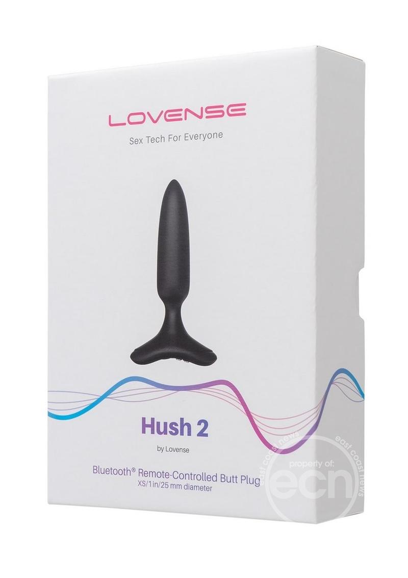 Lovense Hush 2 Rechargeable App Compatible Silicone Vibrating Anal Plug 1in