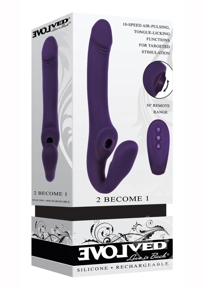 Evolved 2 Become 1 Rechargeable Silicone Vibrator with Remote Control