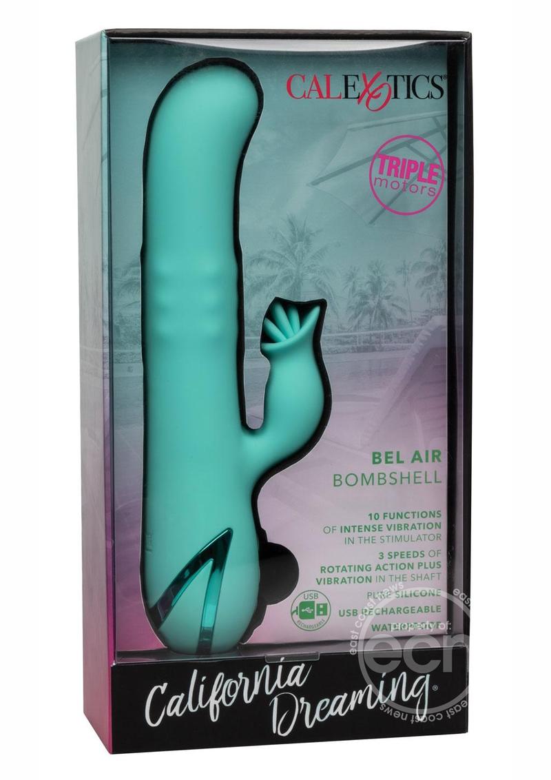 California Dreaming Bel Air Bombshell Rechargeable Silicone Vibrator with Clitoral Stimulator