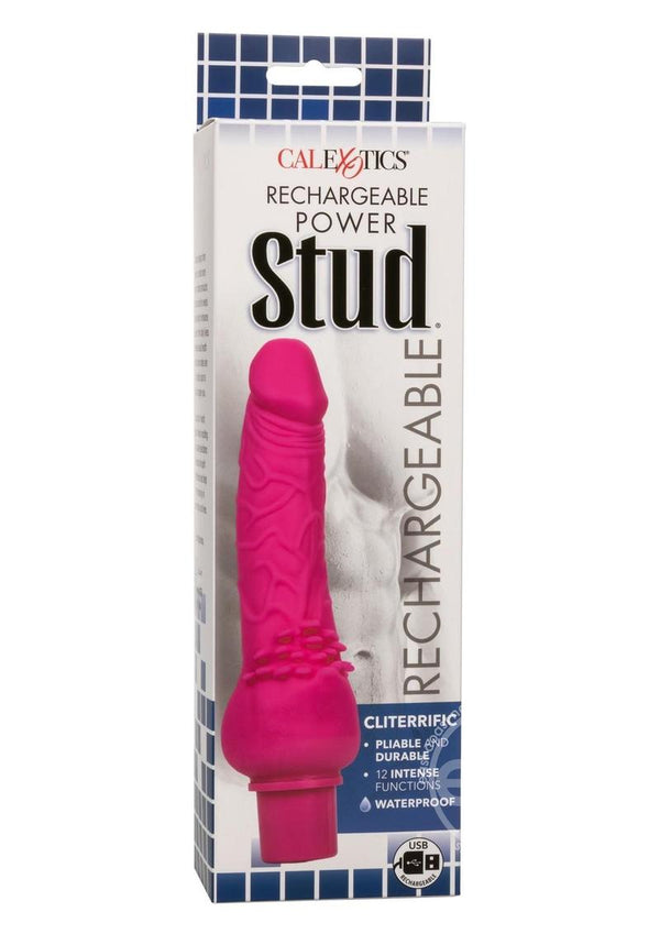 Rechargeable Power Stud Cliterrific Silicone Vibrating Dildo