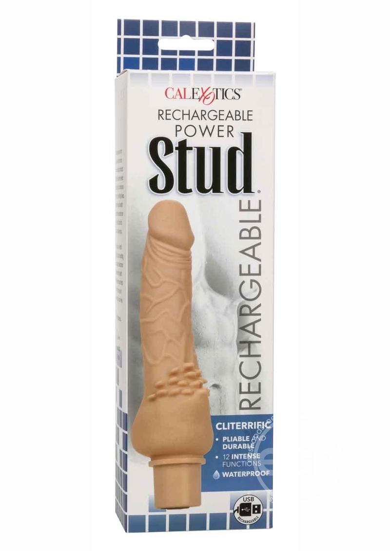 Rechargeable Power Stud Cliterrific Silicone Vibrating Dildo