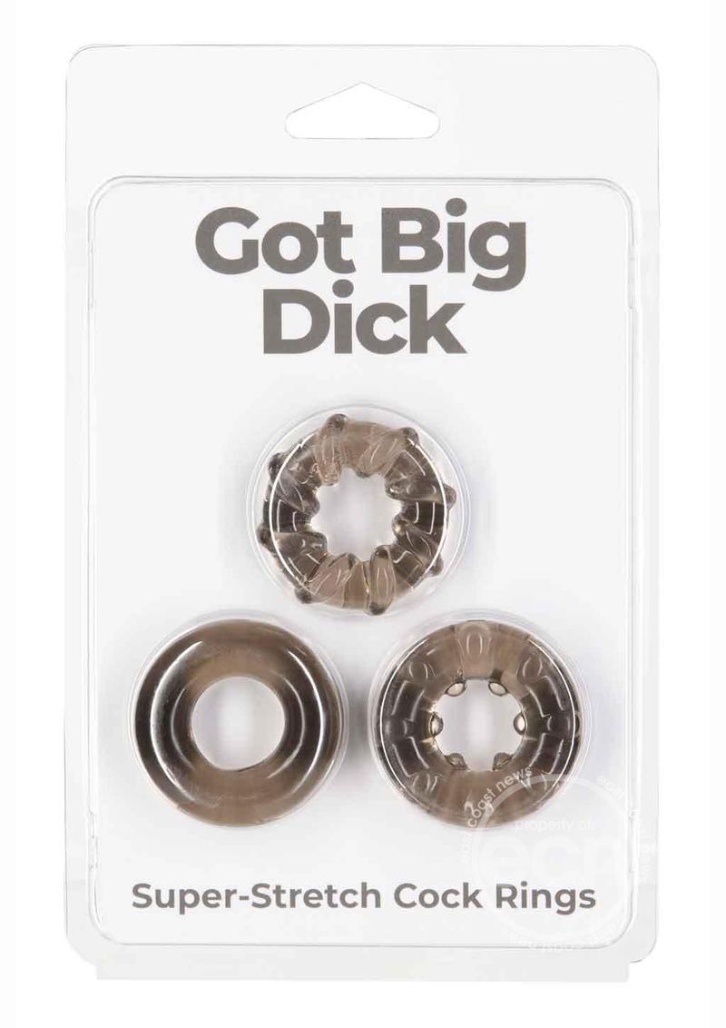 PowerBullet Got Big D Super Stretch Cock Rings (3 pack)