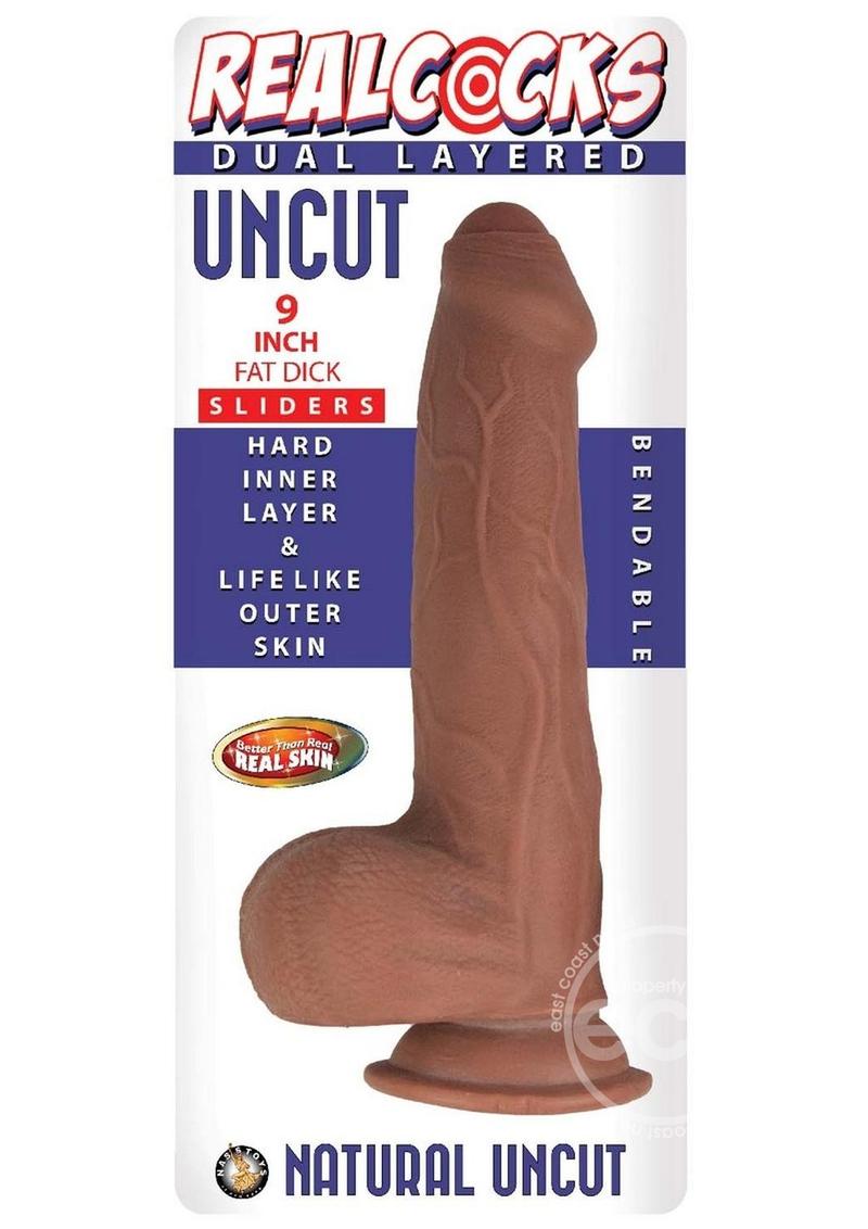 Realcocks Dual Layered Uncut Slider Fat Dick Dildo 9in