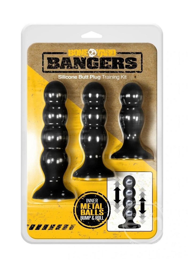 Boneyard Bangers Silicone Weighted Butt Plug Training Kit (3 per Set)