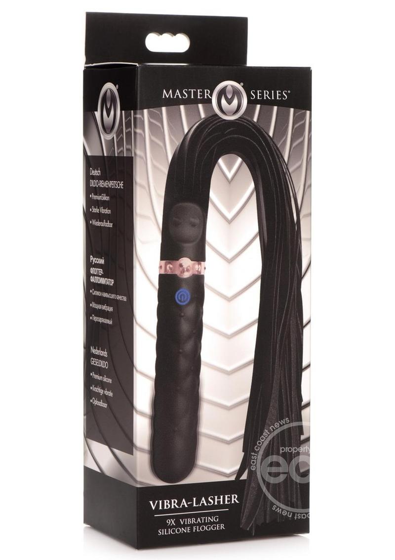 Master Series Vibra-Lasher 9X Vibrating Silicone Dildo Flogger