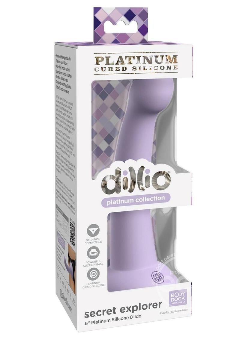 Dillio Platinum Secret Explorer Silicone Dildo 6in