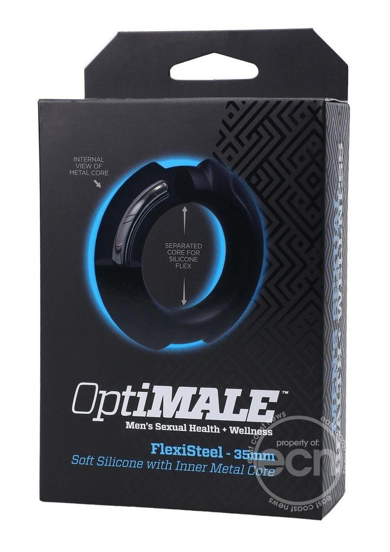 OptiMALE Flexisteel Soft Silicone With Inner Metal Core Cock Ring 35mm