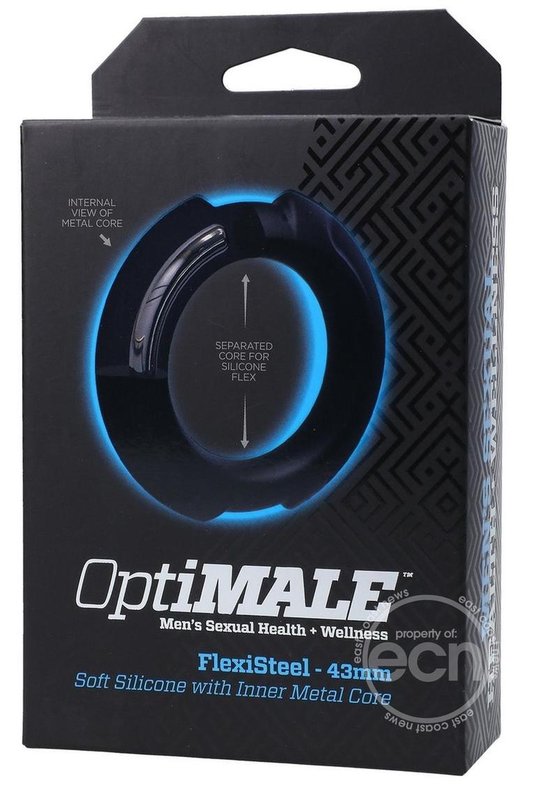 OptiMALE Flexisteel Soft Silicone With Inner Metal Core Cock Ring 43mm