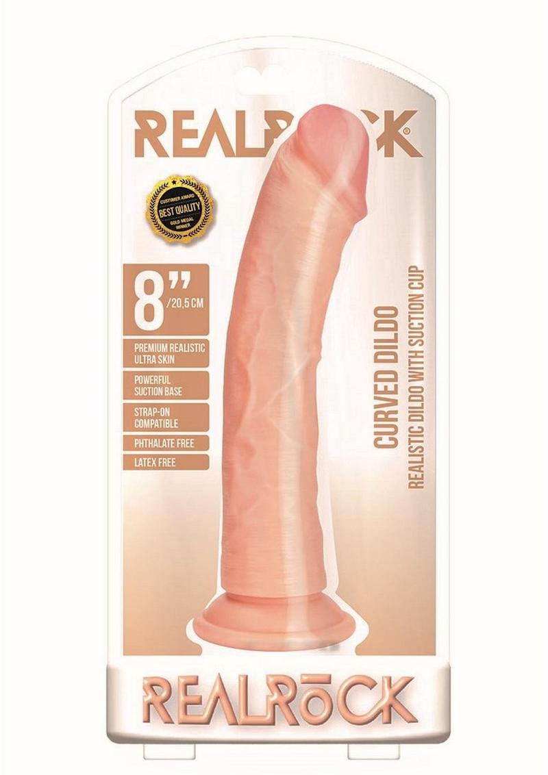 RealRock Curved Realistic Dildo with Suction Cup 8in