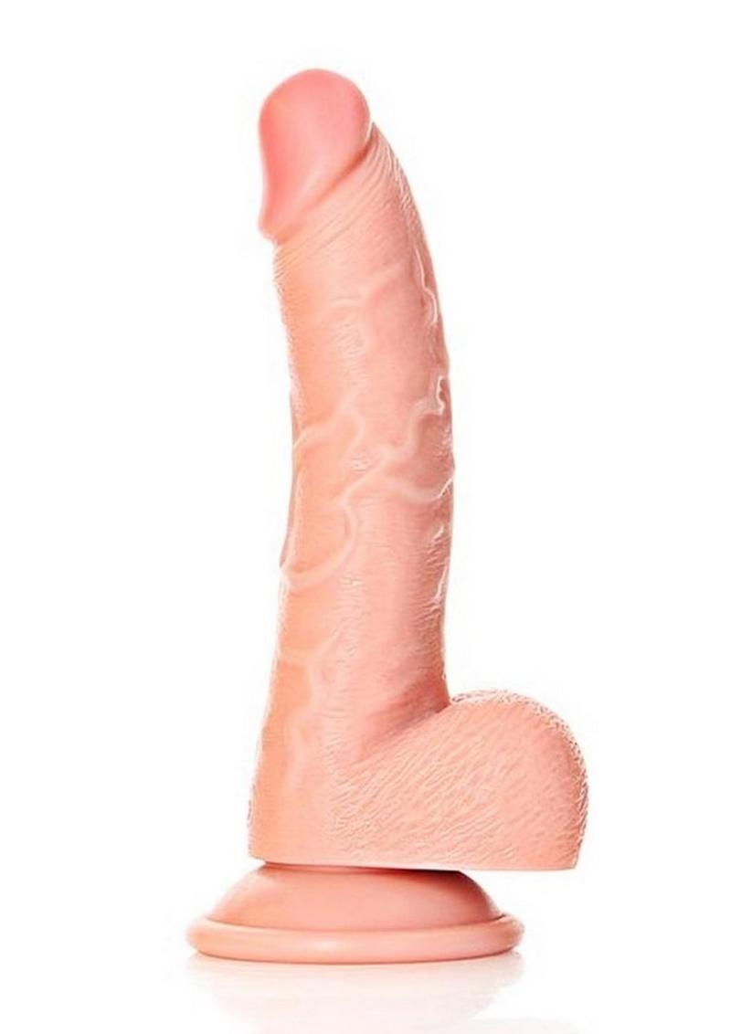 RealRock Curved Realistic Dildo with Balls and Suction Cup 7in