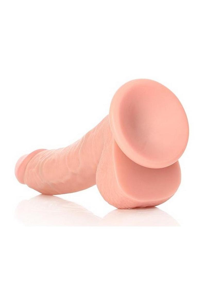 RealRock Curved Realistic Dildo with Balls and Suction Cup 8in