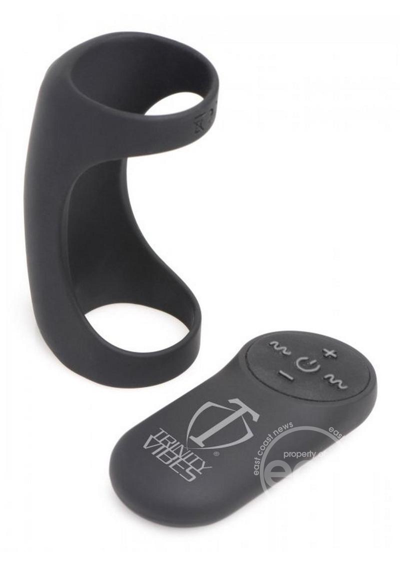 Trinity Men 7X G-Shaft Silicone Rechargeable Cock Ring with Remote Control