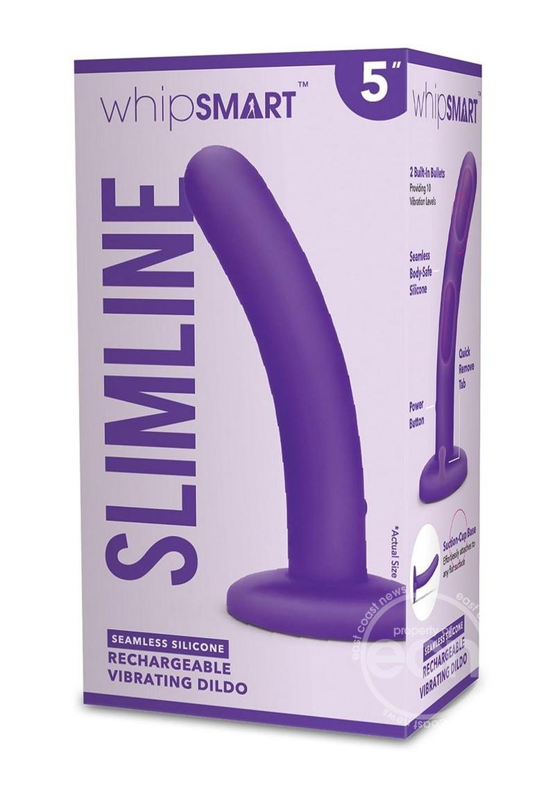 WhipSmart Rechargeable Silicone Slimline Dildo 5in