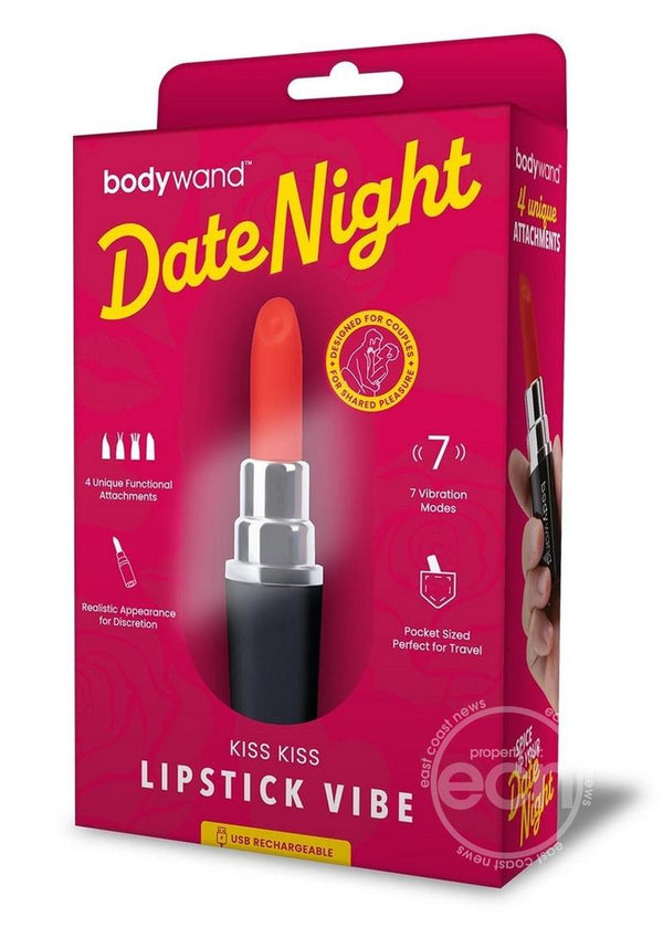 Bodywand Date Night Kiss Kiss Rechargeable Silicone Lipstick Vibrato