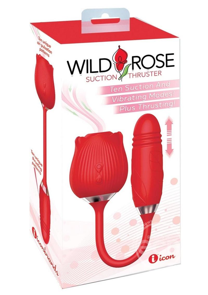 Wild Rose & Thruster Rechargeable Silicone Clitoral Stimulator with Suction