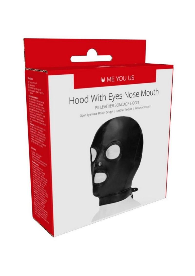 ME YOU US Hood with Eyes Nose Mouth PU Leather Bondage Hood