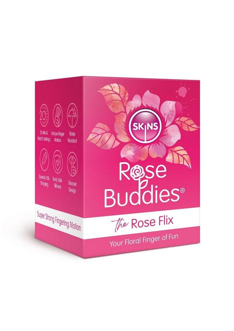 Skins Rose Buddies The Rose Flix Finger Rechargeable Silicone Clitoral Stimulator