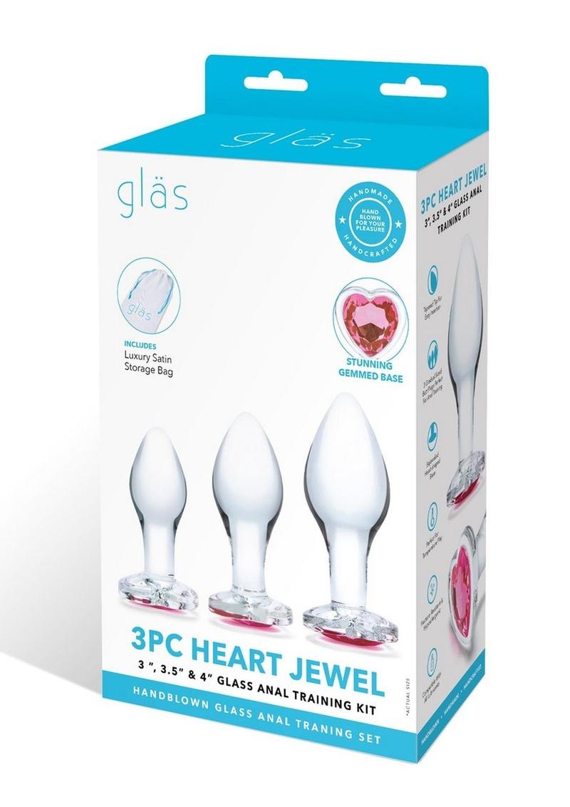 Glas Heart Jewel Glass Anal Training Set (3 Piece)