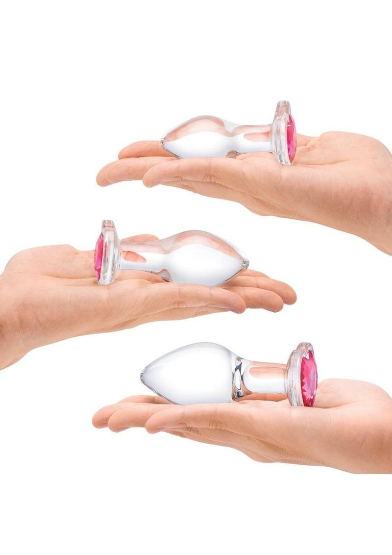 Glas Heart Jewel Glass Anal Training Set (3 Piece)