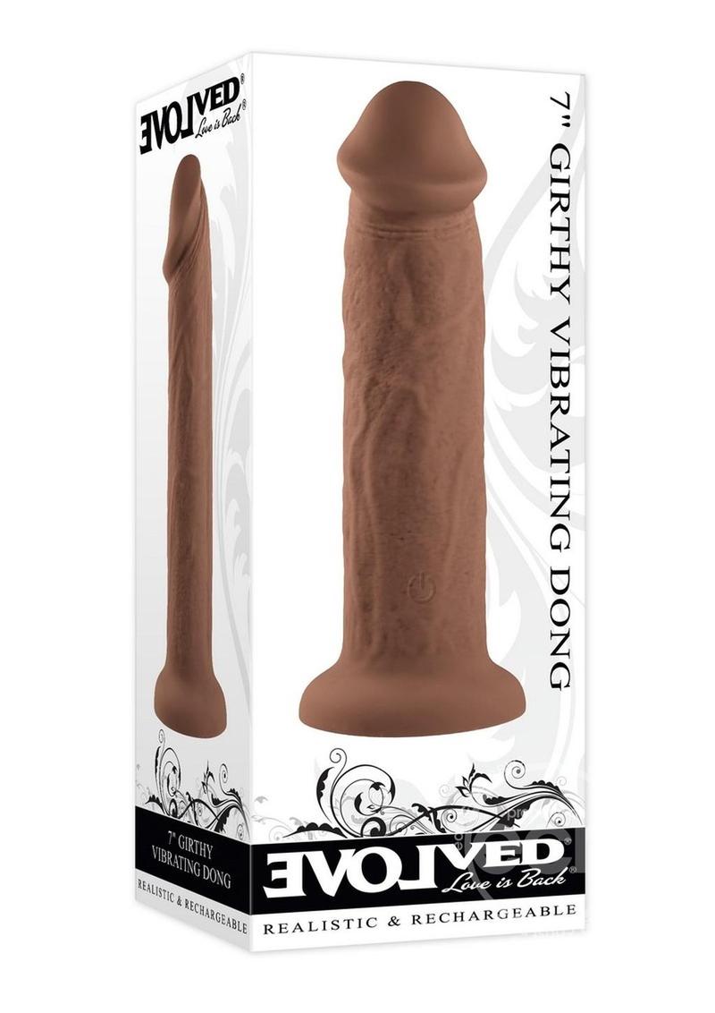 Evolved Girthy Vibrating Rechargeable Silicone Dildo 7in