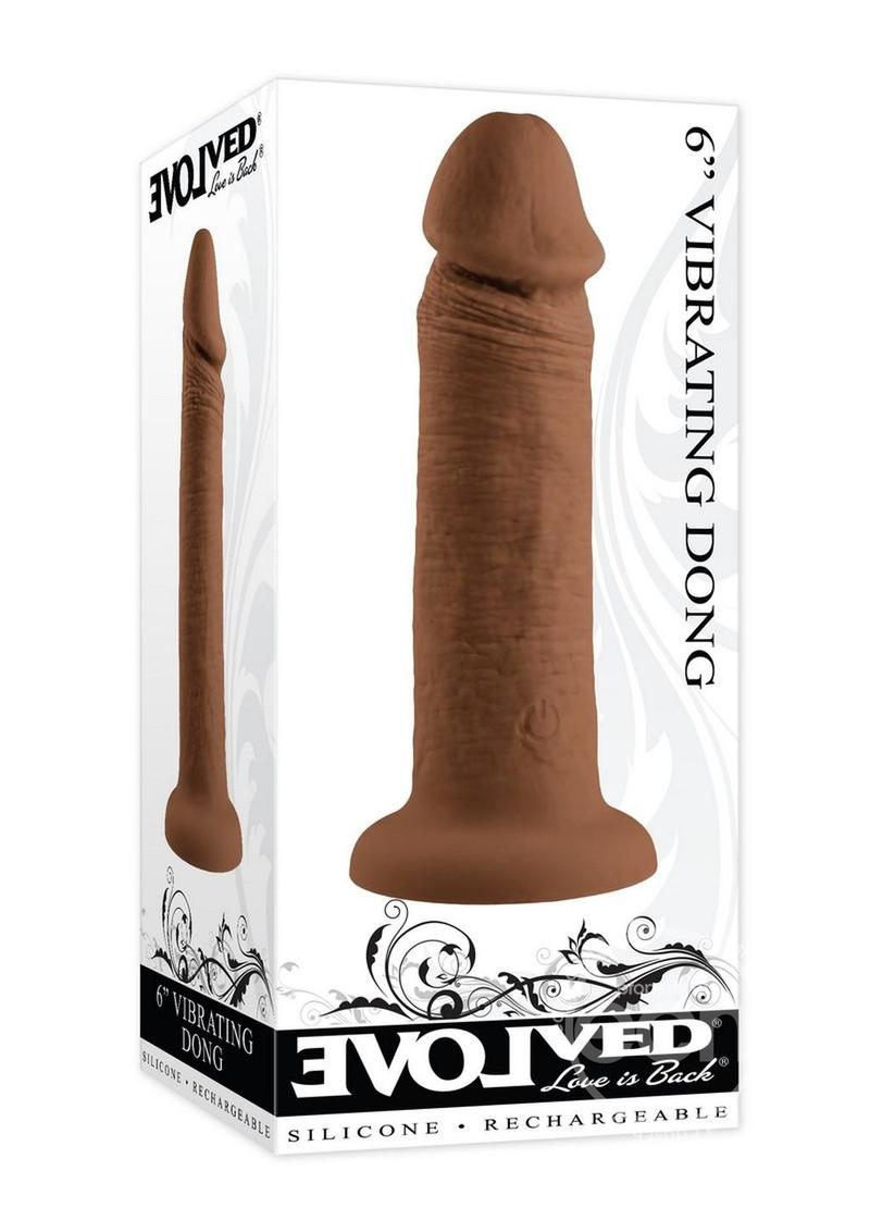 Evolved Vibrating Rechargeable Silicone Dildo 6in