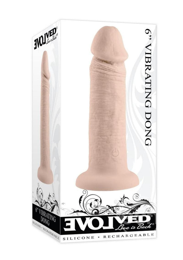 Evolved Vibrating Rechargeable Silicone Dildo 6in