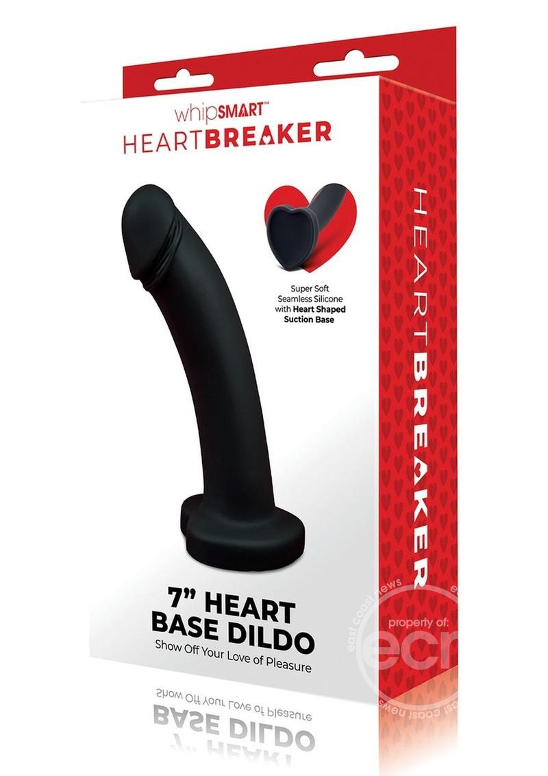 Whipsmart Heartbreaker Silicone Dildo Heart Base 7in
