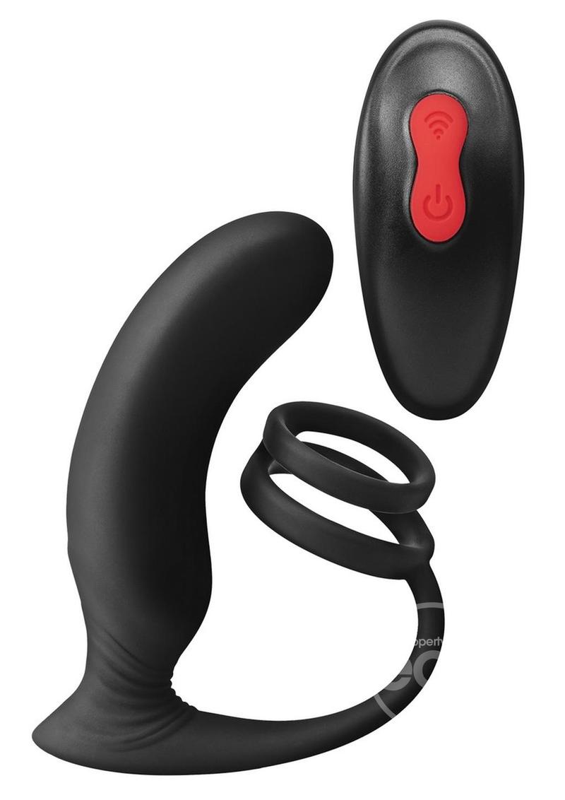 Envy Toys Thumbs Up Remote Controlled Rechargeable Silicone P-Spot Vibrator and Dual Stamina Ring