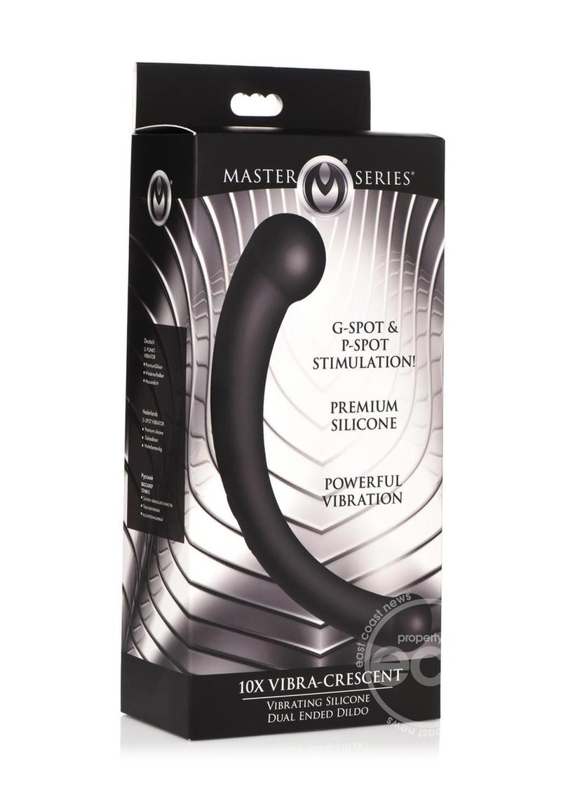 Master Series 10X Vibra-Crescent Rechargeable Silicone Vibrating Dual Ended Dildo