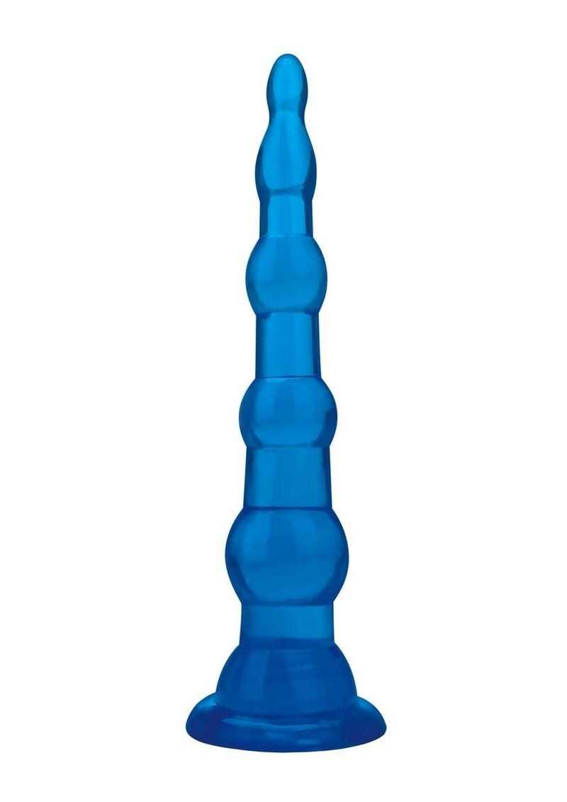 Blue Line Anal Beads with Suction Cup 6.75in