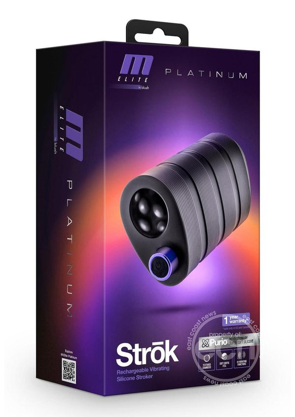 M Elite Platinum Strok Rechargeable Silicone Dual End Pussy Masturbator