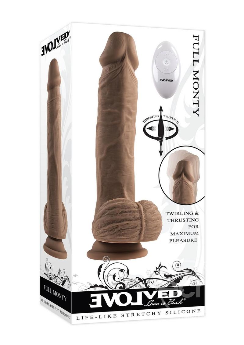 Evolved Full Monty Silicone Rechargeable Realistic Dildo with Remote 9in